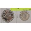 Image 1 : LOT OF TWO CANADIAN SILVER COIN - DOLLAR