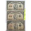 Image 1 : LOT OF THREE 1923 CANADIAN SHINPLASTERS BANK NOTES