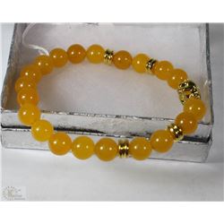 #17-YELLOW TOPAZ BEAD BRACELET 7.5"