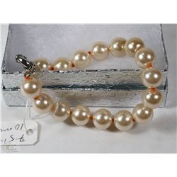 #7- SEA SHELL PEARL BRACELET 7.5" LIGHT PINK