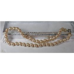 #5-SEA SHELL PEARL NECKLACE 17" LIGHT PINK
