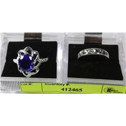 LOT OF 2 WOMENS FASHION RINGS SZ8