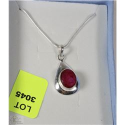 # 99- RED RUBY.925 STERLING SILVER PENDANT