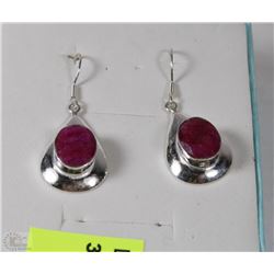 # 97- RED RUBY.925 STERLING SILVER EARRINGS