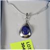 Image 1 : #104- BLUE SAPPHIRE .925 STERLING SILVER PENDANT