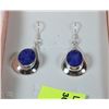 Image 1 : #107- BLUE SAPPHIRE .925 STERLING SILVER EARRINGS