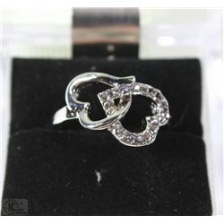 WOMEN SILVER PLATED GOLDEN HEART LOVE RING