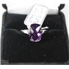 Image 1 : STERLING .925 SILVER RING SIZE 7 W/ PURPLE