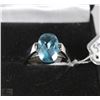 Image 1 : STERLING .925 SILVER RING SIZE 7 W/ BLUE