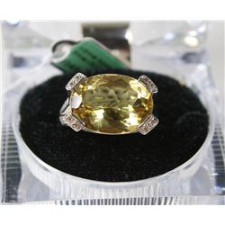 REAL CITRINE TOPAZ STERLING .925 SILVER RING