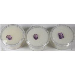 BOX W/3 AMETHYST GEMSTONES