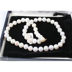 KREMENTZ 10K GOLD CLASP PEARLS 16" LONG NECKLACE