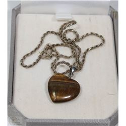 LADIES 925 ITALY ROPE CHAIN / HEART PENDANT 16"