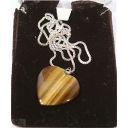 LADIES BOXLINK 16" STERLING CHAIN/HEART CHARM