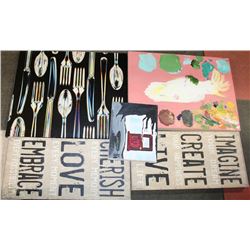 ESTATE LOT OF 5 VARIOUS PICTURES/ WALL ART