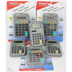 6 PACK OF POCKET CALCULATORS HARD COVER