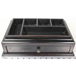 BOMBAY WOOD JEWELRY BOX - OPEN TOP WITH 1 DRAWER