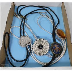 SET OF 4 WESTERN COWBOY RODEO BOLO TIE'S