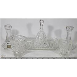 CRYSTAL LOT - MIKASA CANDLE HOLDERS, ZAJECAR BELL,