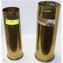 LOT OF 2 BRASS SHELLS 105MM