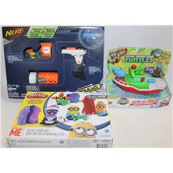 FLAT OF TOYS ( NERF, PLAYDOH, TMNT)
