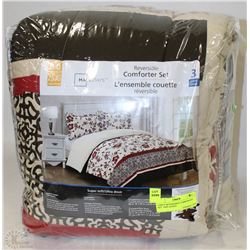 2 PIECE REVERSIBLE COMFORTER SET - SIZE QUEEN