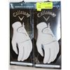 Image 1 : TWO CALLAWAY WOMENS LEATHER GOLF GLOVES