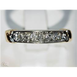 #4-10KT YELLOW AND WHITE GOLD DIAMOND BAND RING