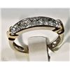 Image 4 : #4-10KT YELLOW AND WHITE GOLD DIAMOND BAND RING