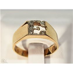 #10-14KT YELLOW & WHITE GOLD DIAMOND MEN'S RING