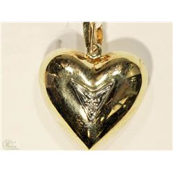 #11-10KT YELLOW GOLD HEART SHAPE PENDANT