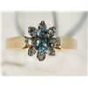 Image 1 : #12-10KT YELLOW GOLD AQUAMARINE & DIAMOND RING