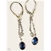 Image 1 : #14-14KT WHITE GOLD SAPPHIRE & DIAMOND EARRINGS