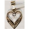 Image 1 : #16-10KT YELLOW GOLD HEART-SHAPE DIAMOND PENDANT
