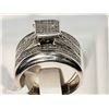 Image 1 : #17-10KT WHITE GOLD DIAMOND HEAVY RING SIZE 7.5
