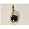 Image 1 : #19-14KT YELLOW GOLD BLUE&WHITE DIAMOND PENDANT