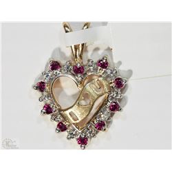 #24-10KT YELLOW GOLD HEART-SHAPE CZ PENDANT