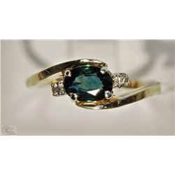 #29-10KT YELLOW&WHITE GOLD SAPPHIRE&DIAMOND RING