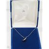 Image 2 : #30-14KT WHITE GOLD LARGE SAPPHIRE NECKLACE