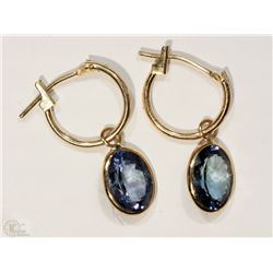 #36-10KT YELLOW GOLD TANZANITE EARRINGS