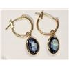Image 1 : #36-10KT YELLOW GOLD TANZANITE EARRINGS