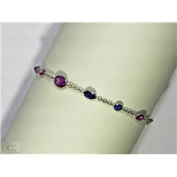#37-14KT WHITE GOLD SAPPHIRE BRACELET