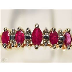 #38-10KT YELLOW & WHITE GOLD RUBY& DIAMOND RING