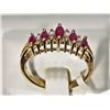 Image 2 : #38-10KT YELLOW & WHITE GOLD RUBY& DIAMOND RING