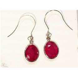 #39-14KT WHITE GOLD RUBY & DIAMOND EARRINGS