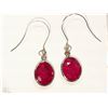 Image 1 : #39-14KT WHITE GOLD RUBY & DIAMOND EARRINGS