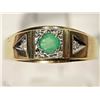 Image 1 : #42-10KT YELLOW GOLD EMERALD & DIAMOND RING