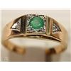 Image 2 : #42-10KT YELLOW GOLD EMERALD & DIAMOND RING