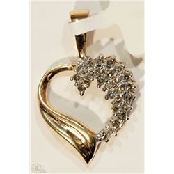 #43-10KT WHITE & YELLOW GOLD DIAMOND PENDANT