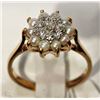 Image 2 : #46-10KT YELLOW &WHITE GOLD PEARL & DIAMOND RING
